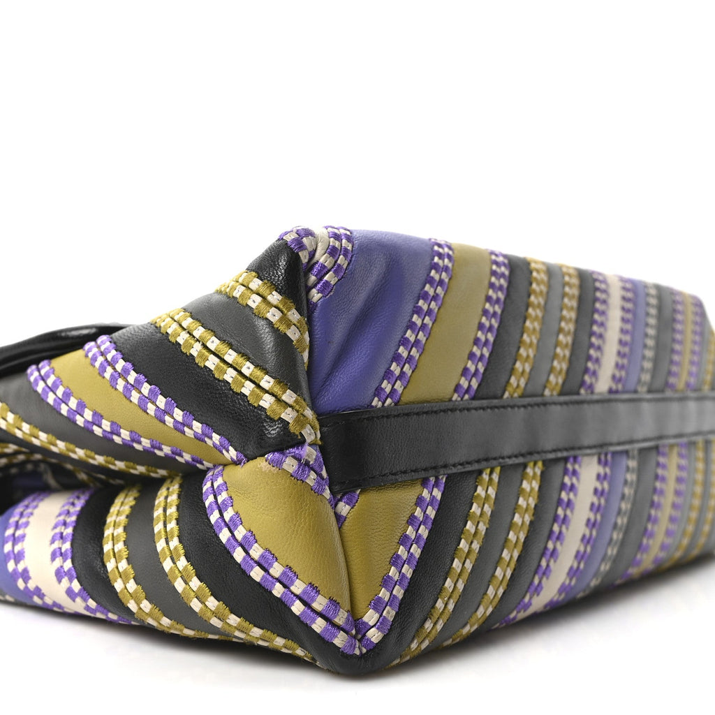 Nappa Striped Small Olimpia Black Multicolor