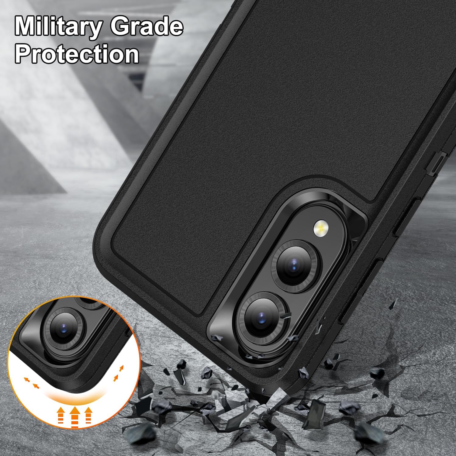 Entronix Case Compatible with Galaxy S25 Edge - Triple-Layer Heavy Duty Protection