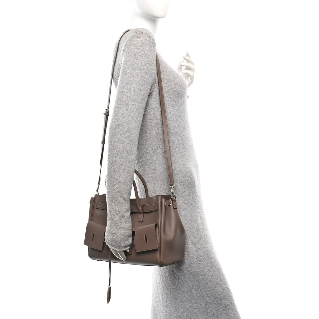 Smooth Calfskin Small Bel Air Carry All Bag Dark Taupe