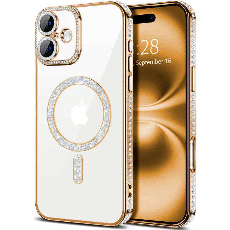 Entronix [Magnetic] Case Compatible with iPhone 17 - [Clear Back] Luxury Diamonds