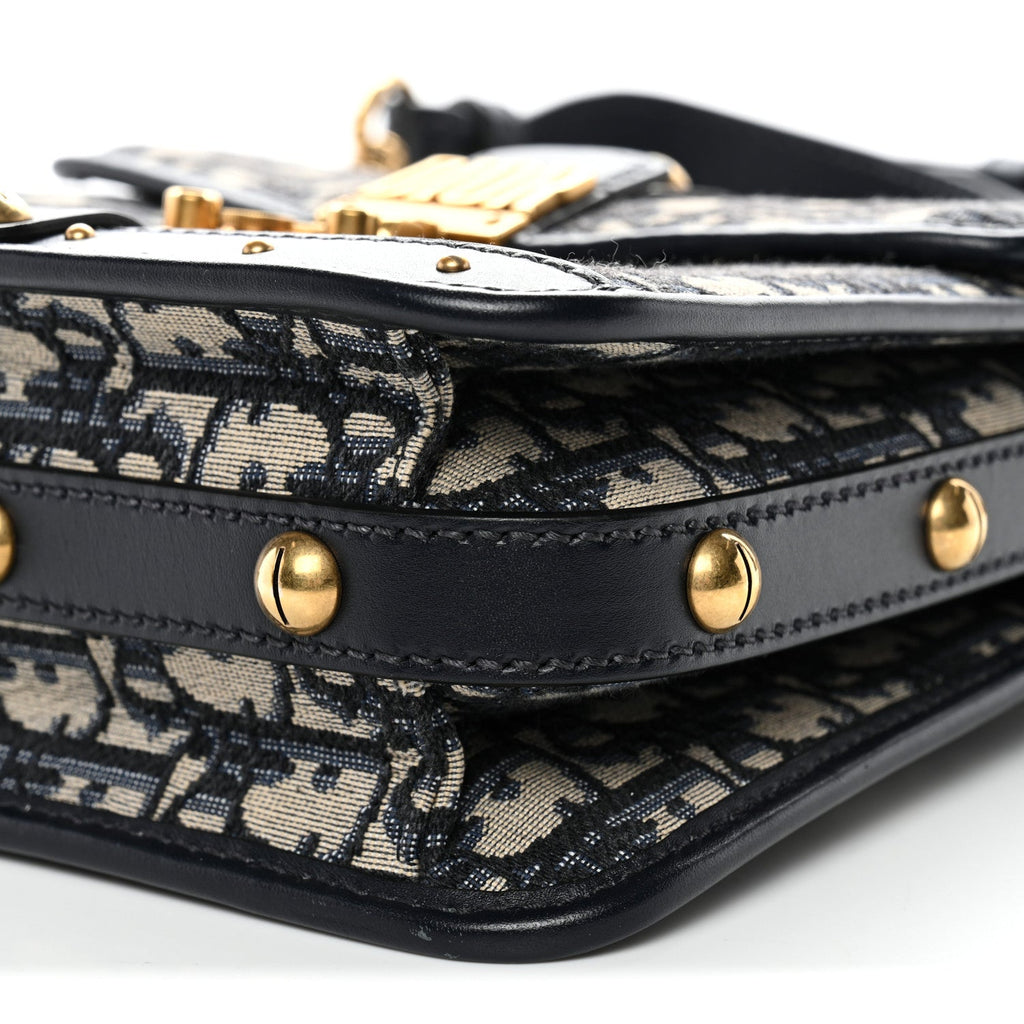 Oblique Square DiorAddict Flap Navy Blue
