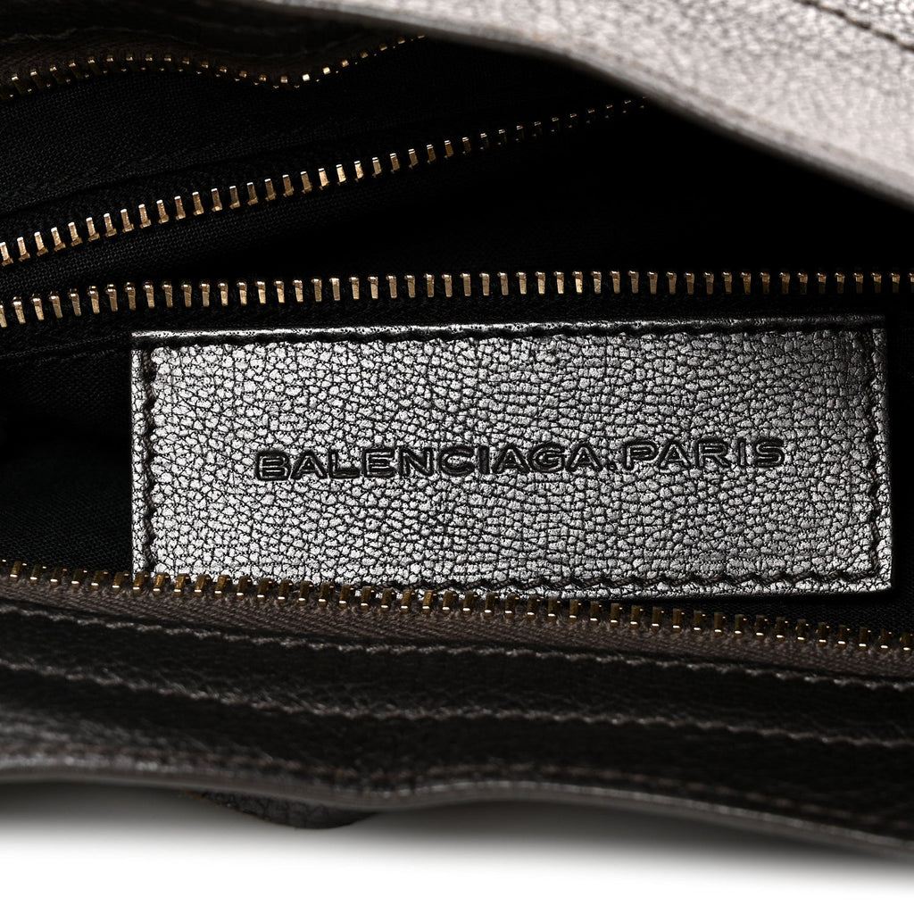 Pearlescent Goatskin Classic Gold Hardware City Bronze