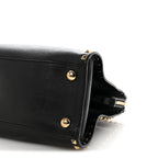 Vitello Rockstud Dome Shopper Black