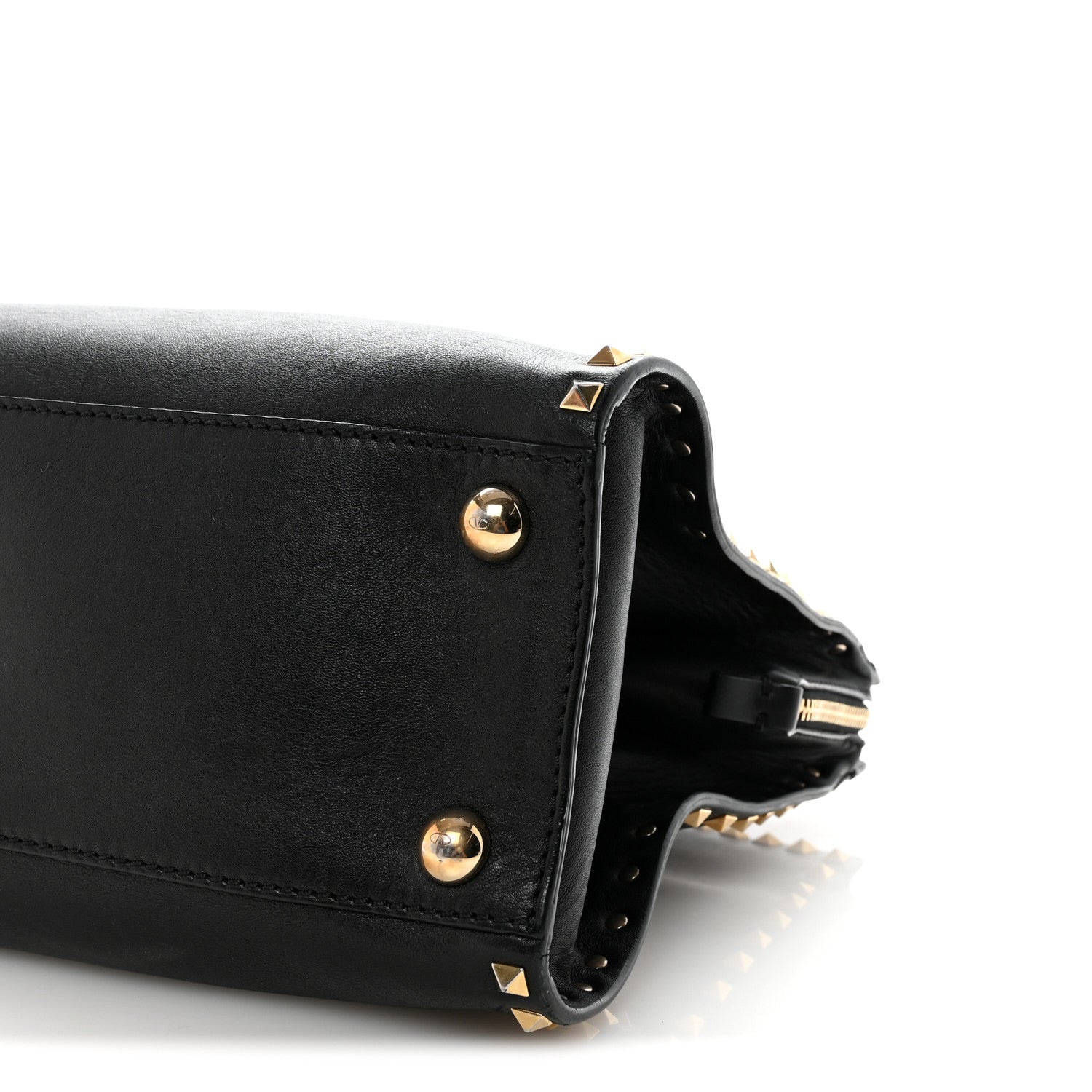 Vitello Rockstud Dome Shopper Black