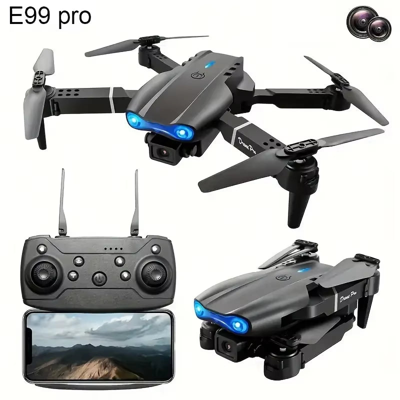 PRO Drone with Professional HD Dual Camera, WiFi Connectivity, and Obstacle Avoidance for Aerial Photography and Quadcopter Operations - 2 Batteries