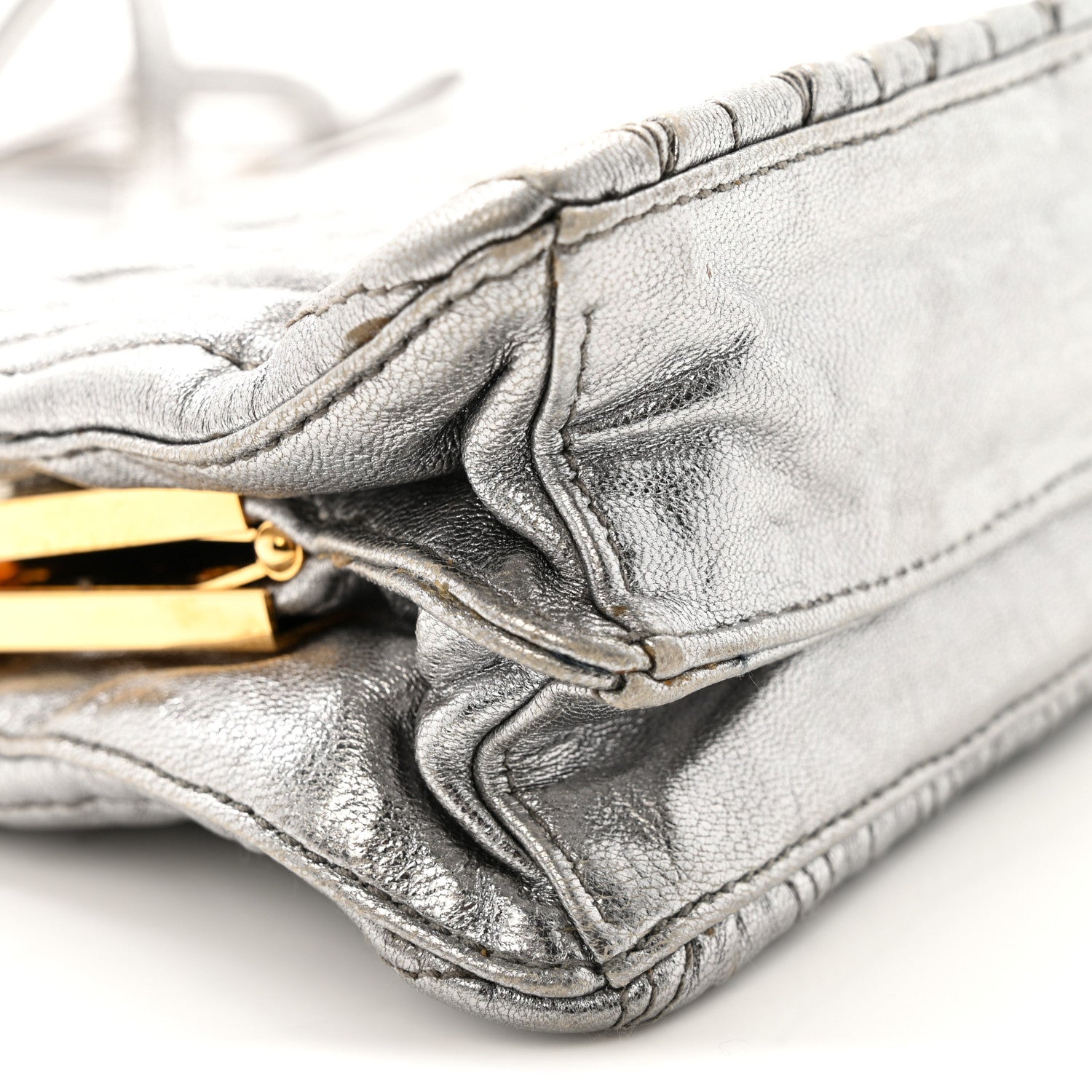 Metallic Matelasse Lux Mini Crossbody Tote Cromo