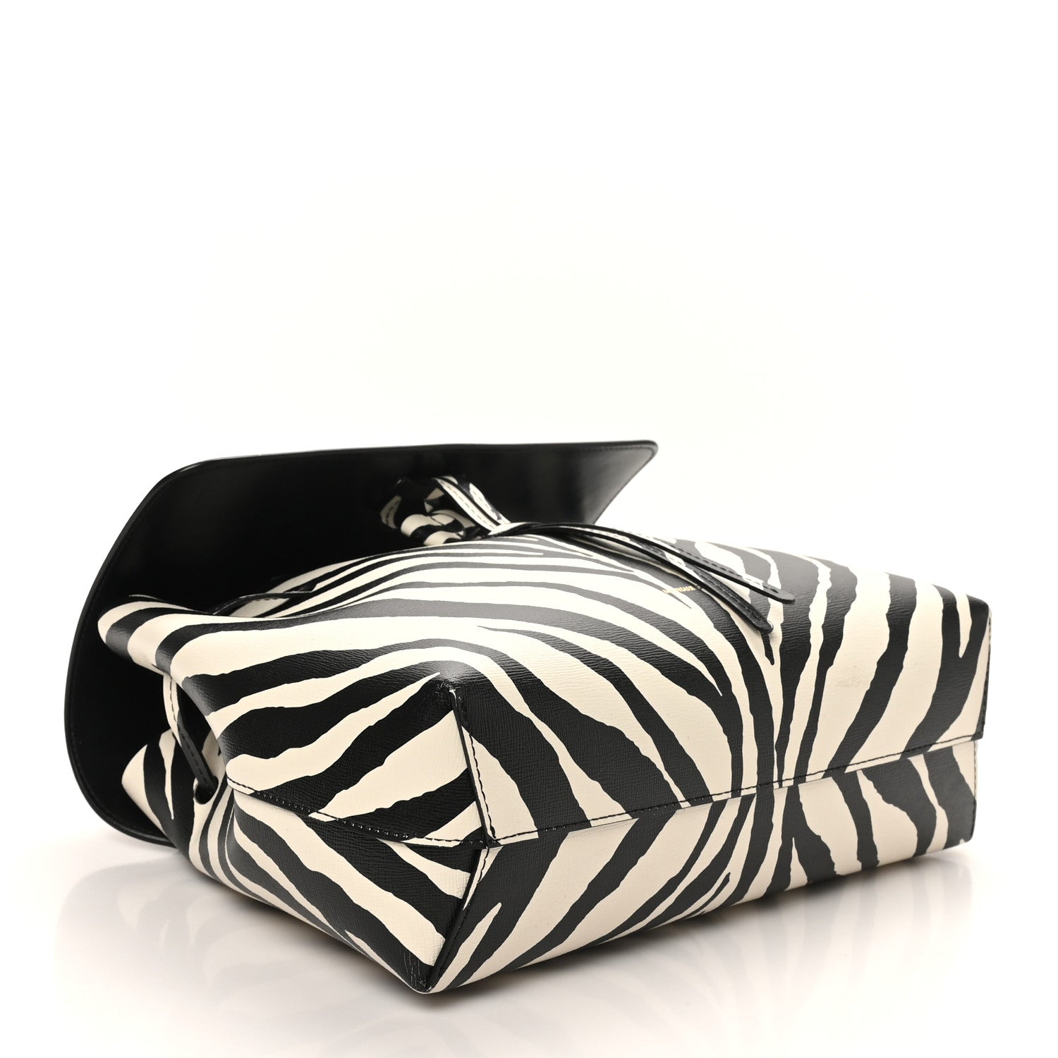 Saffiano Zebra Print Mini Lady Bag Black White