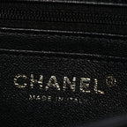 Lambskin Quilted Mini Top Handle Rectangular Flap Black