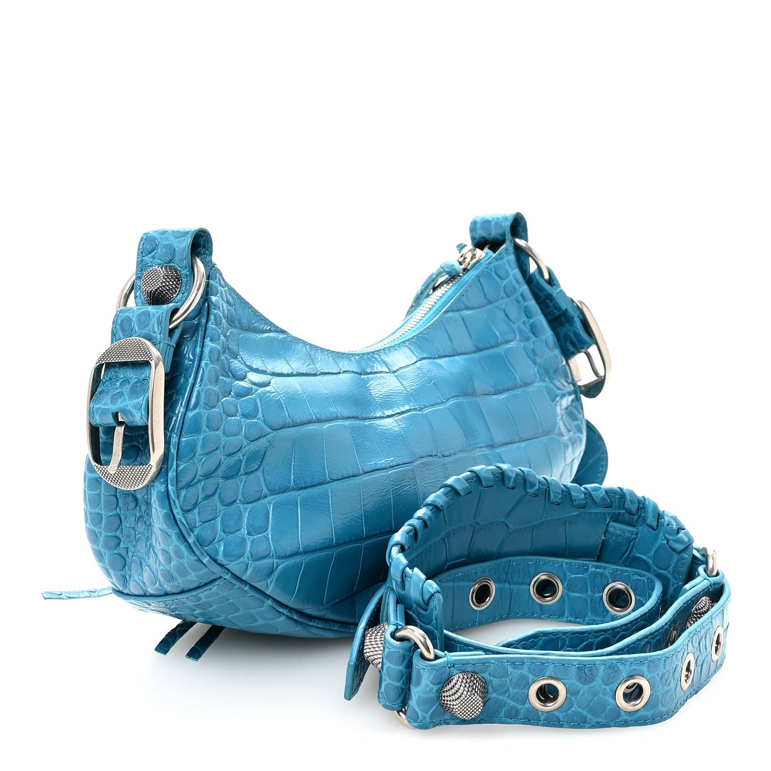 Agneau Arena Le Cagole Shoulder Bag XS Turquoise