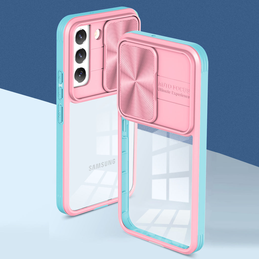 Full Protection With Mobile Phone Protective Film Slide Camera Lens Phone Case For Samsung Galaxy S 22 Plus In Pink
