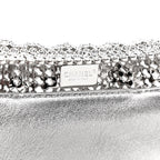 Crystal Embellished Metallic Lambskin Mini Chanel 22 Silver
