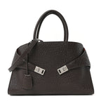 Natural Grain Calfskin Bicolor Large Hug Bag Testa Di Moro Flame Red