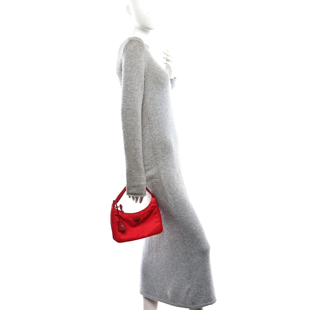 Tessuto Nylon Mini Re-Edition 2000 Bag Rosso