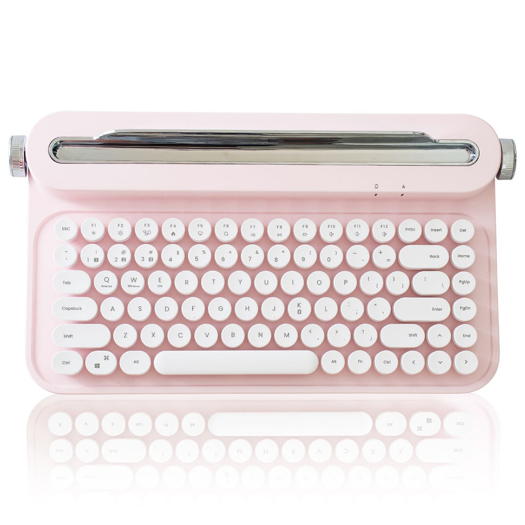 ACTTO B305 Wireless Typewriter Keyboard, Retro Bluetooth Aesthetic Keyboard with Integrated Stand for Multi-Device