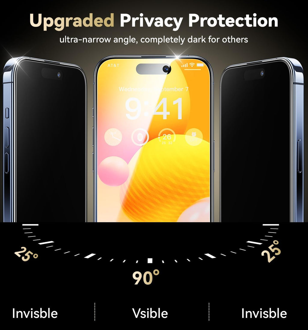 Entronix Anti-Spy Privacy Screen Protector & Camera Lens Protector Compatible with iPhone 17 Pro Max - 4-Piece Combo
