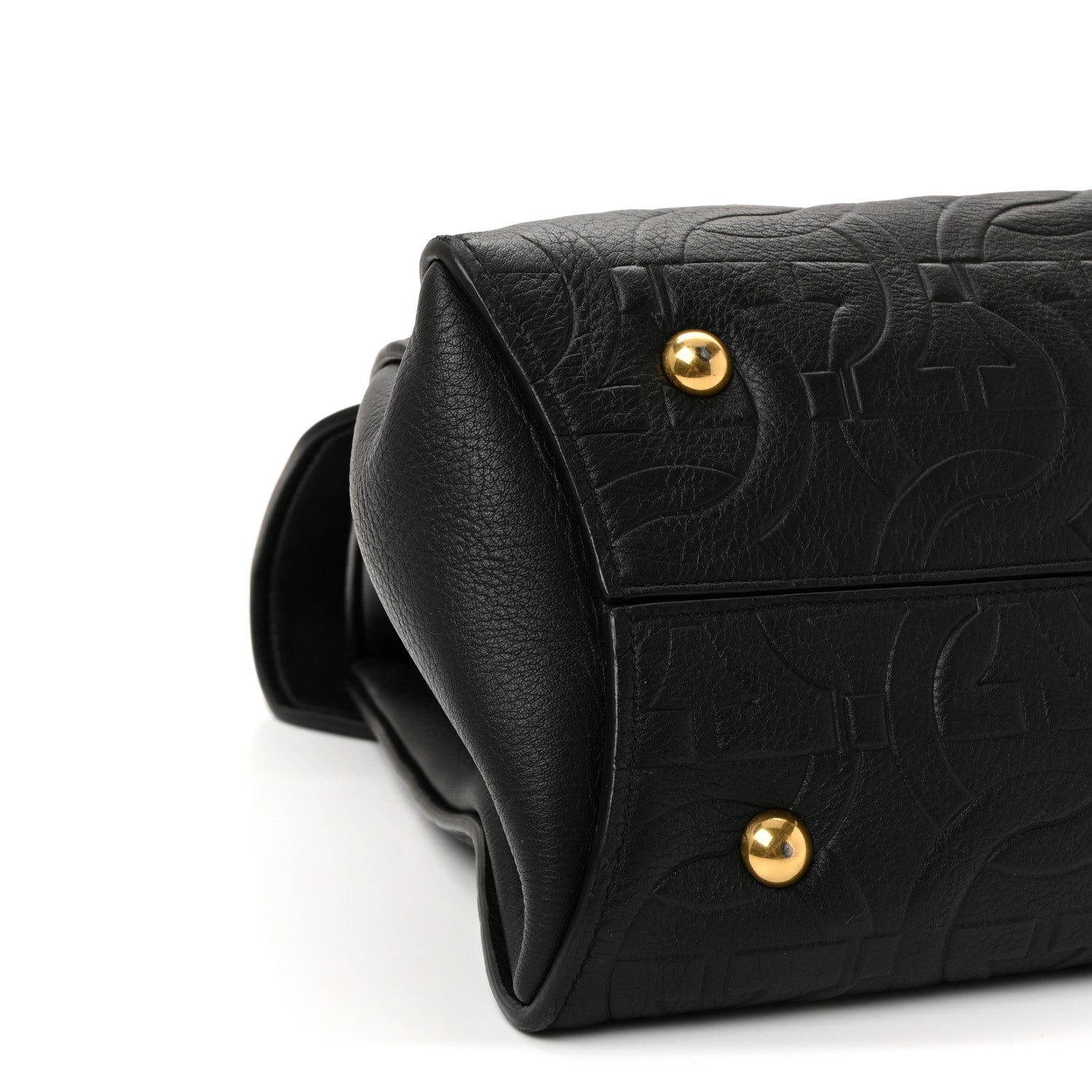 Calfskin Embossed Medium Margot Top Handle Satchel Black