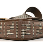 Wool Vitello King Houndstooth FF Embroidered Baguette Beige Moro