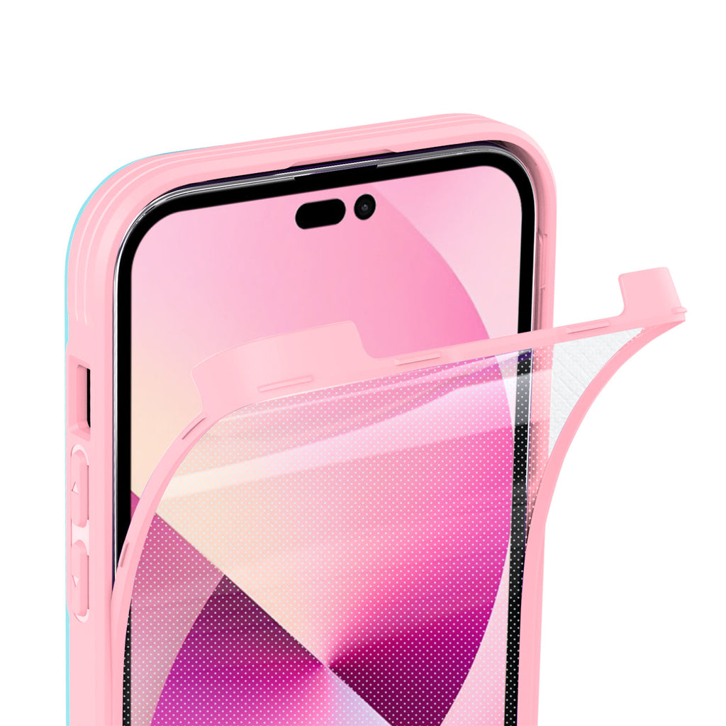 Full Protection With Mobile Phone Protective Film Slide Camera Lens Phone Case For Iphone 14 Pro In Pink