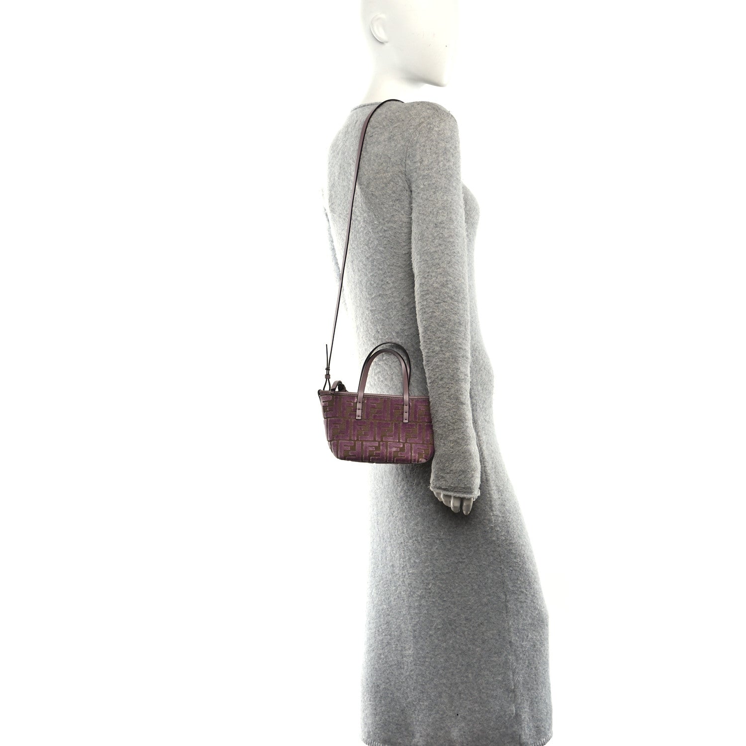 Velvet Jacquard FF Mini Roll Tote Dusty Mauve