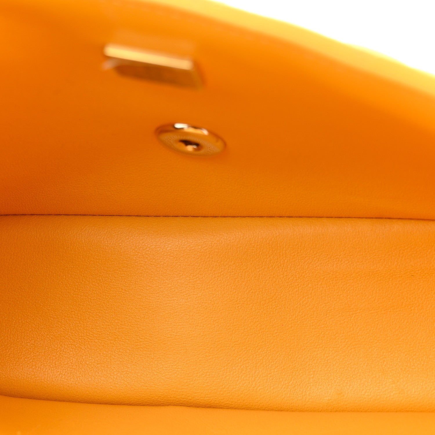 Lambskin Quilted Mini Top Handle Rectangular Flap Yellow