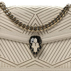 Nappa Serpenti Forever Chain Diamond Blast Shoulder Bag Ivory Gold