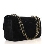 Suede Calfskin Small Souplissimo Maxi Flap Black