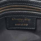 Lambskin Cannage Side Pocket Satchel Black
