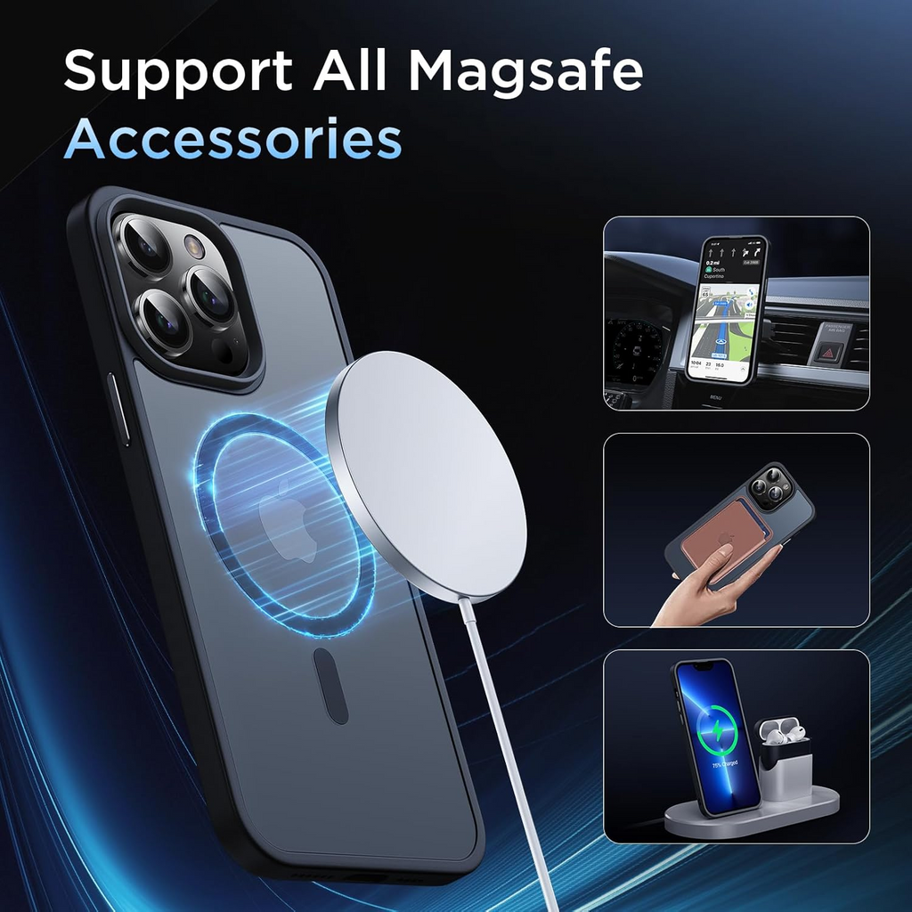 Entronix [Magnetic] Case Compatible with iPhone 13 Pro Max - Translucent Frosted Matte