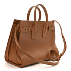 Grained Calfskin Small Sac De Jour Saddle Brown
