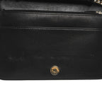 Lambskin Chevron Boy Wallet On Chain WOC Black