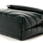 Calfskin Y Quilted Monogram Toy Loulou Crossbody Bag Deep Green