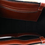 Felt Calfskin Medium Woody Ribbon Tote Black
