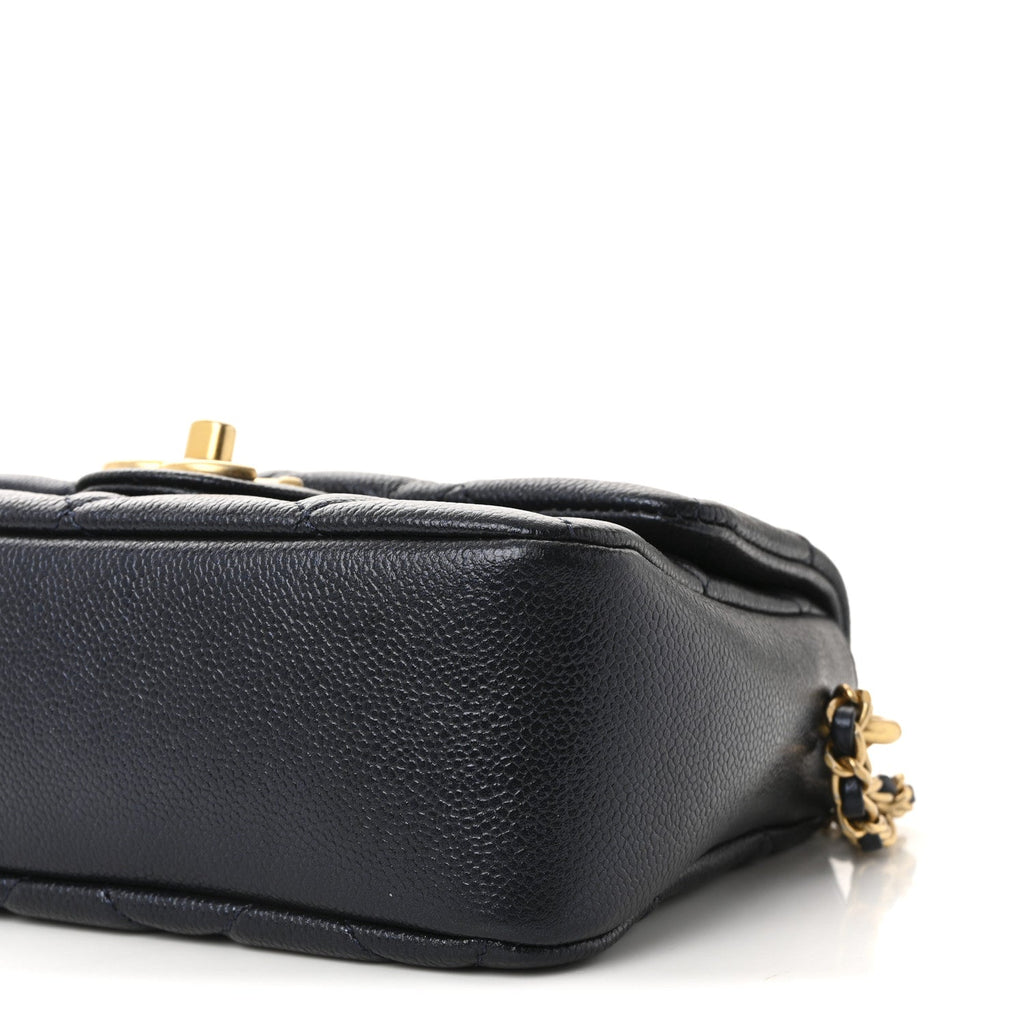 Iridescent Caviar Quilted Mini My Perfect Flap Black