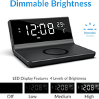 Dual Alarm Clock with 2-in-1 Wireless Charger