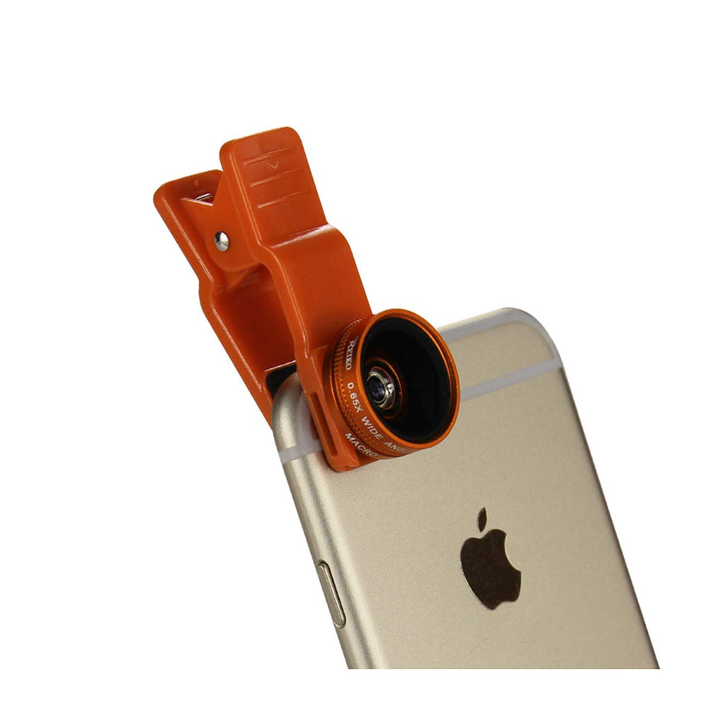 Hd Camera Lens Kit Built In 10X Macro Lens And 100 Degree Wide Angle Orange For Iphones