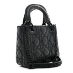 Ultra Matte Calfskin Cannage Mini Lady Dior Black