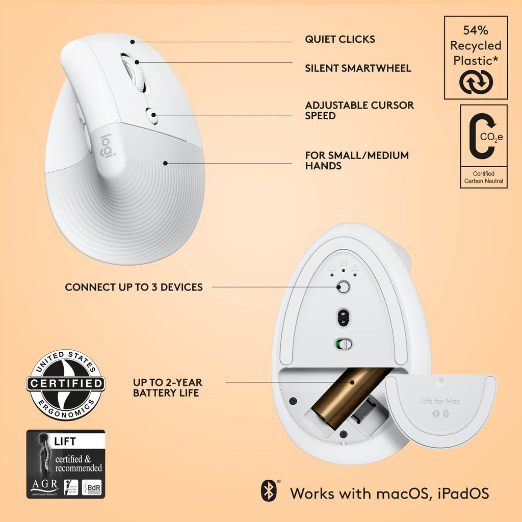 Logitech Lift for Mac Off-white