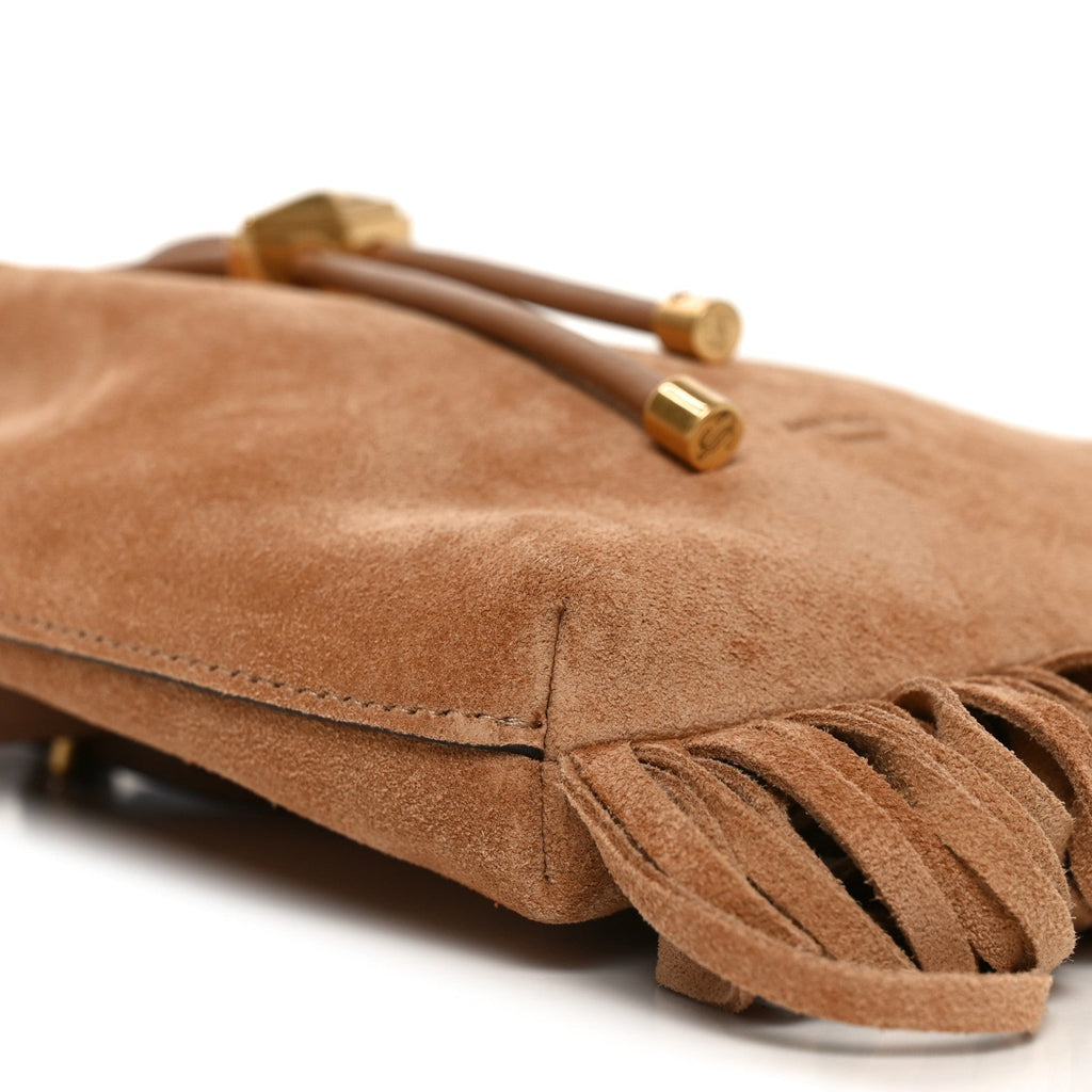 Suede Mini Fringe Tassel Bag Toffee