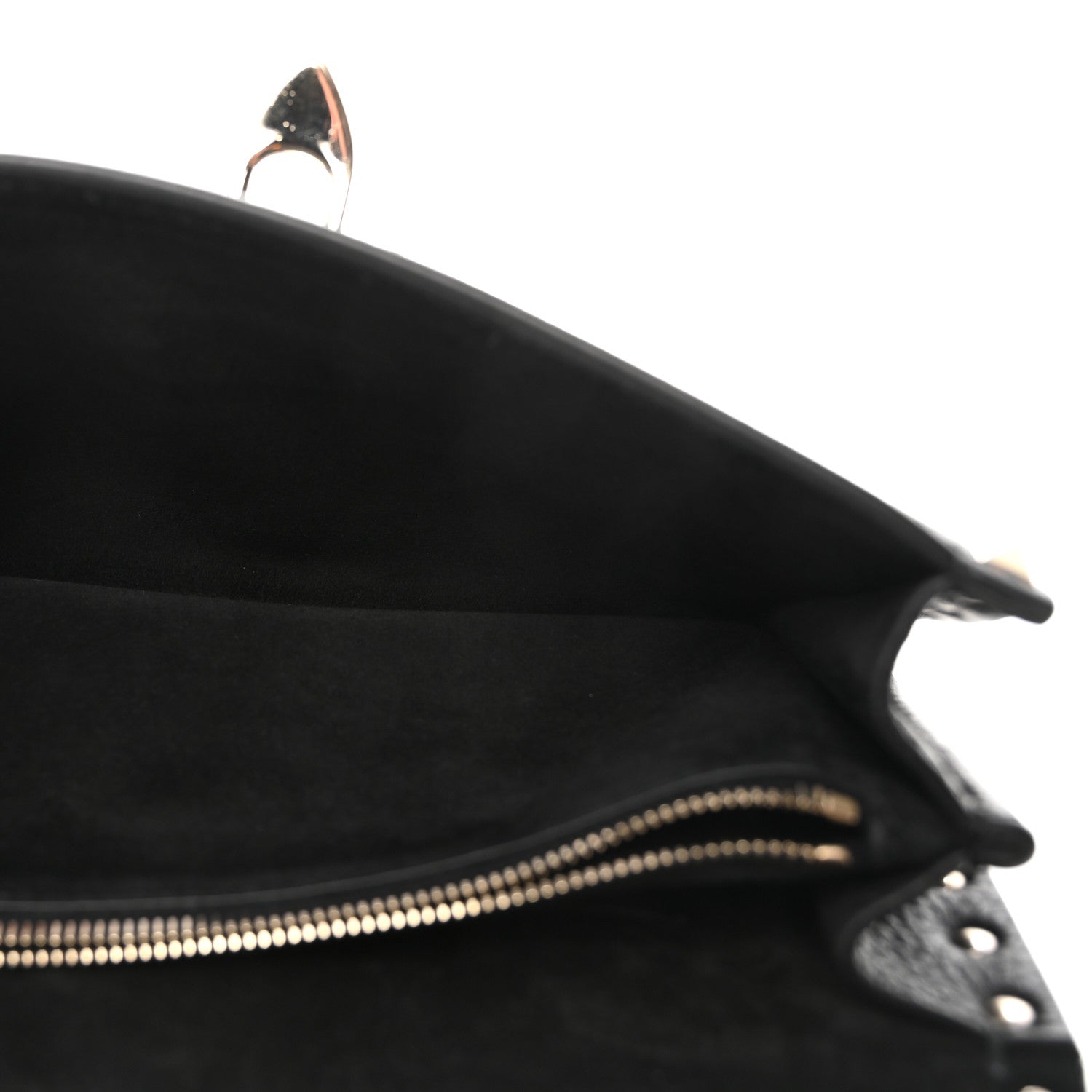 Pebbled Calfskin Rockstud Flip Lock Shoulder Bag Black