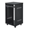 16U AV Rack, 200 lbs Max Capacity, Home Recording Studio Rack with Lockable Caster Wheels, Open Frame Server Cabinet, Special Vent Design, for 19-Inch Audio Video Musical & IT Equipment Mounting