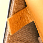 Raffia Small Grain Calfskin Medium Marcie Basket Yellow
