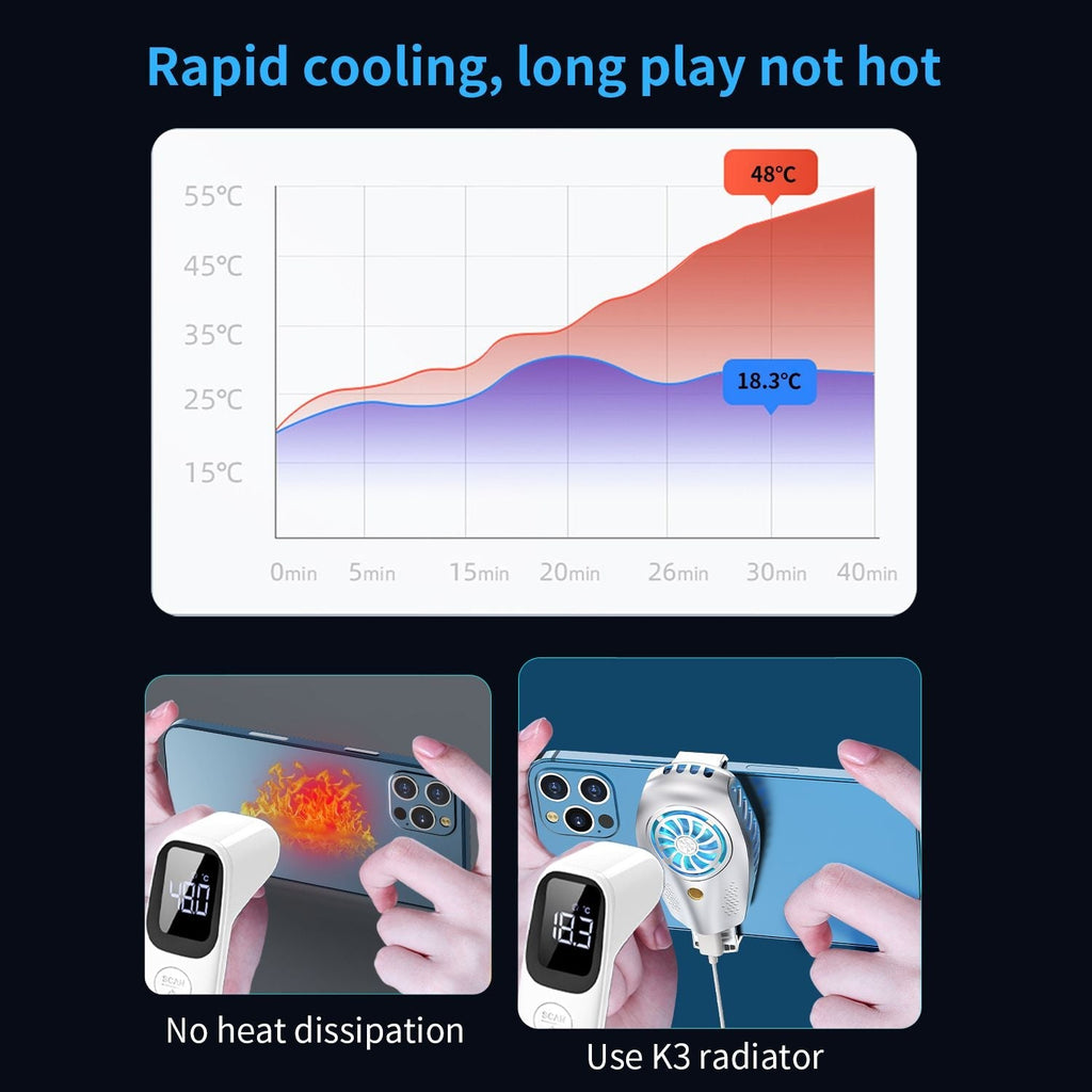 Cellphone Radiator Light Detachable Gaming Live Streaming Cooling Fan Accessorie