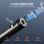 Endoscope Camera with Light, Dual Lens Borescope with 49.2FT Semi-Rigid Cable, 4.3" Screen 1080P Inspection Camera, 8 + 1 LED Lights, 4X Zoom, IP67 Waterproof Snake Camera for Auto, Plumbing