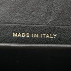 Glazed Goatskin Quilted Small Box With Chain Black