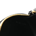 Smooth Calfskin Cuir Small Triomphe Oval Crossbody Purse Black