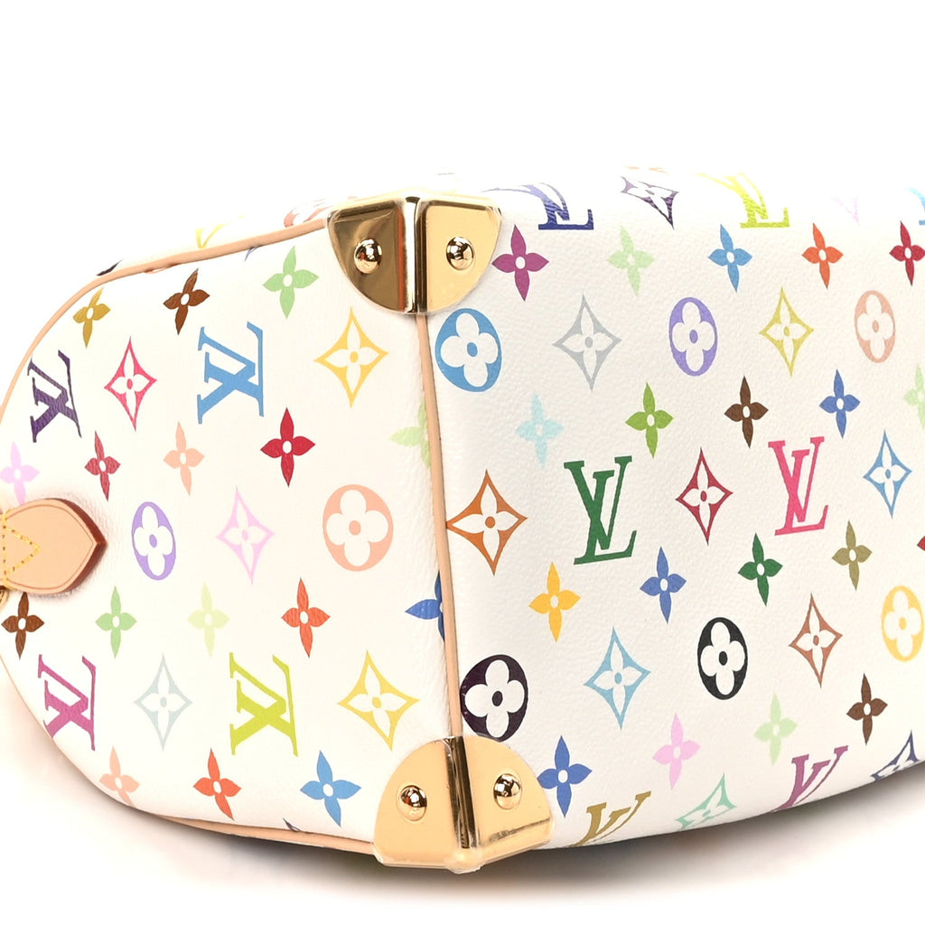 LV X TM Monogram Multicolor Speedy Bandouliere 25 White
