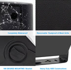 5.25-Inch 300W Indoor/Outdoor Waterproof Dual Speaker System for Home Theater Wall Mount - Black