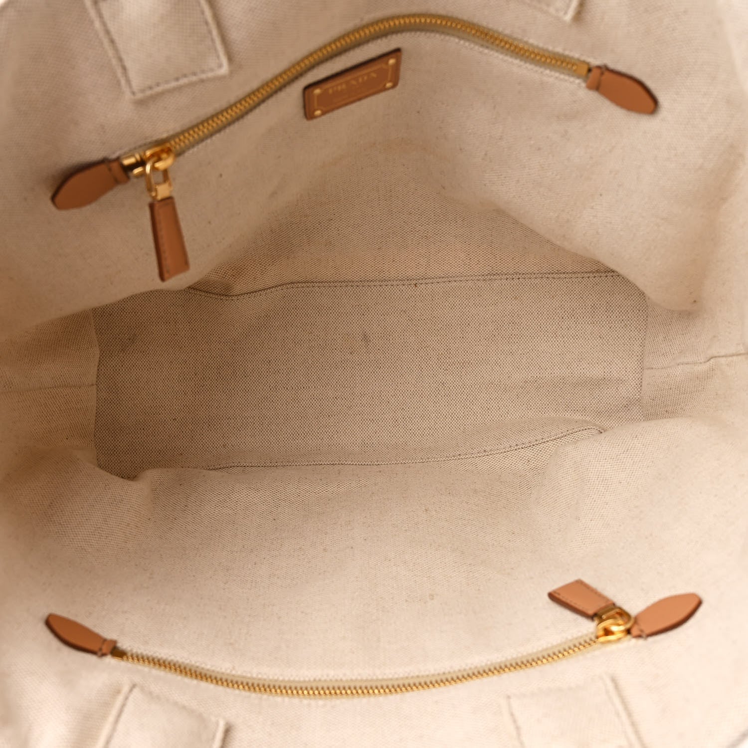 Linen Vitello Large Logo Tote Natural