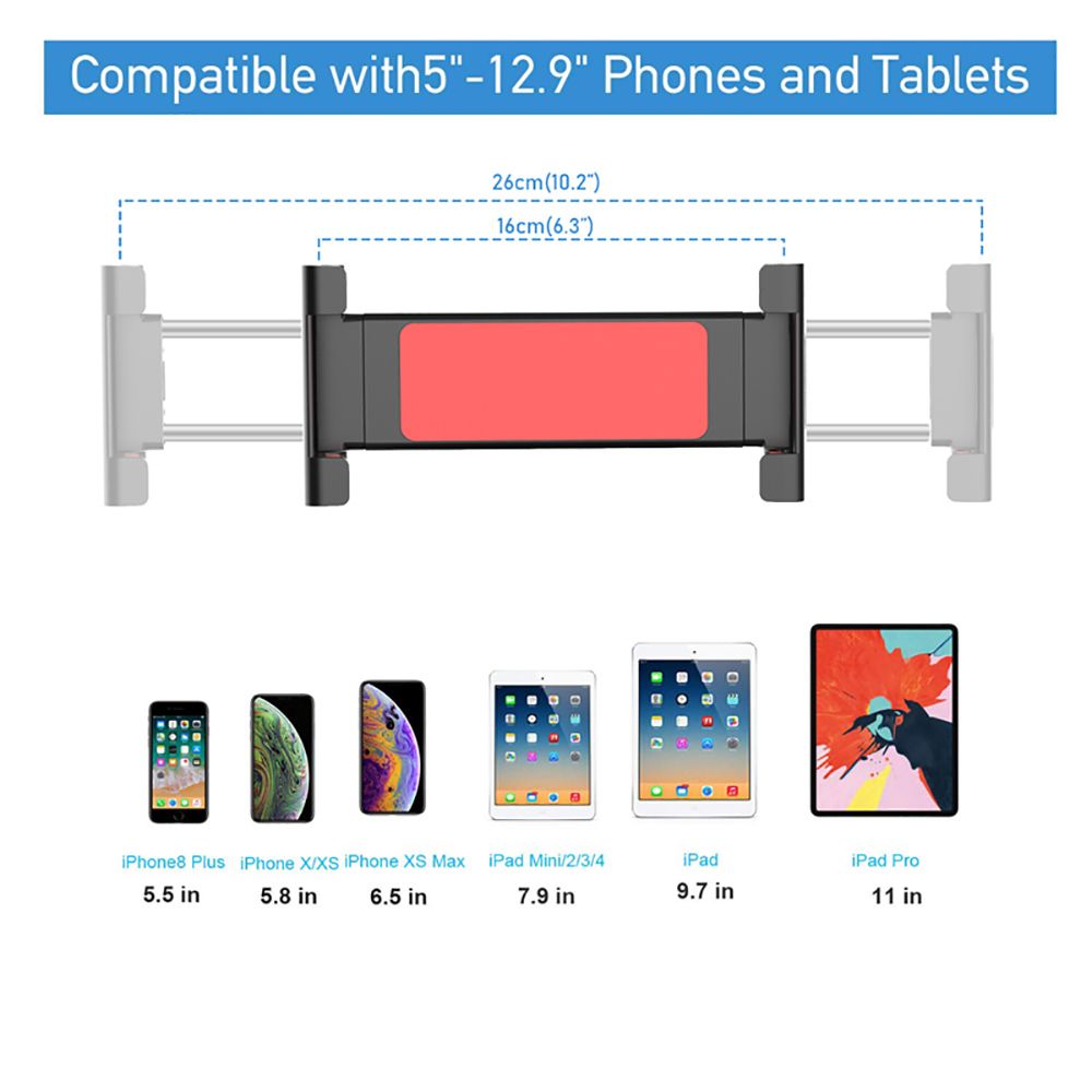 Tablet Holder for Desk and Wall up to 12.9 inch