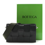 Calfskin Maxi Intreccio Cassette With Strap Bag Dark Green